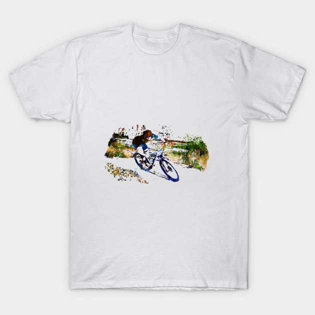 Mountain biking T-Shirt by RosaliArt